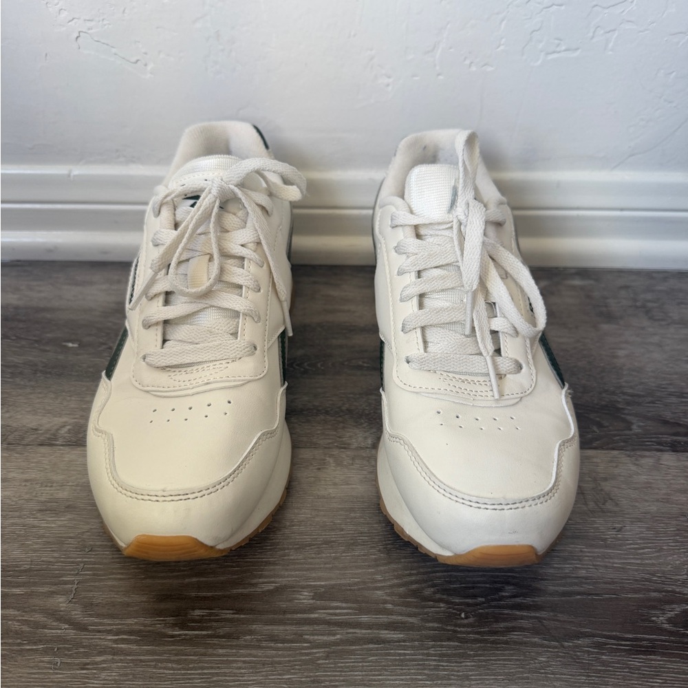 Reebok White and Green Sneakers